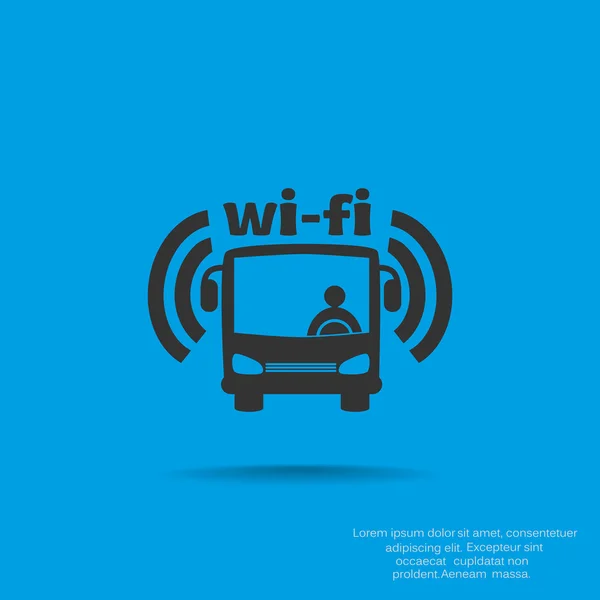 Wi-fi im Busschild — Stockvektor