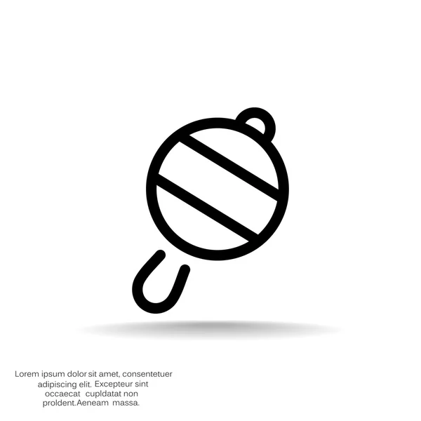 Sencillo bebé sonajero icono — Vector de stock