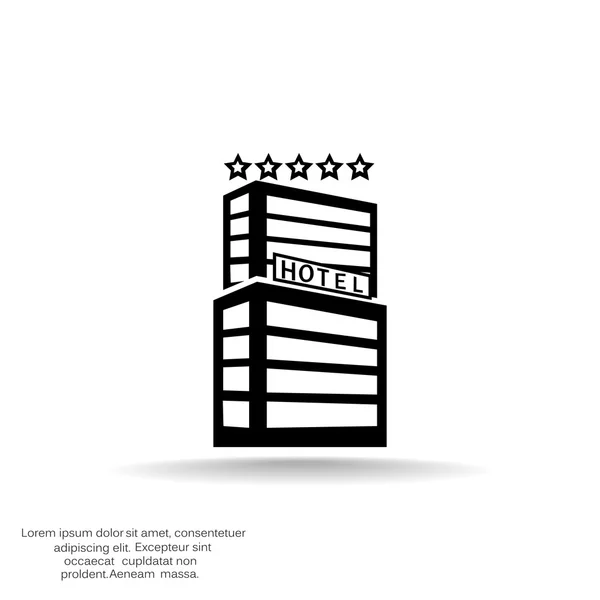 Edificio del hotel icono simple — Vector de stock