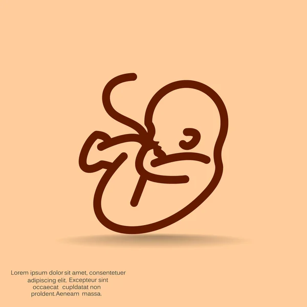 Embryon bambino con simbolo ombelicale — Vettoriale Stock