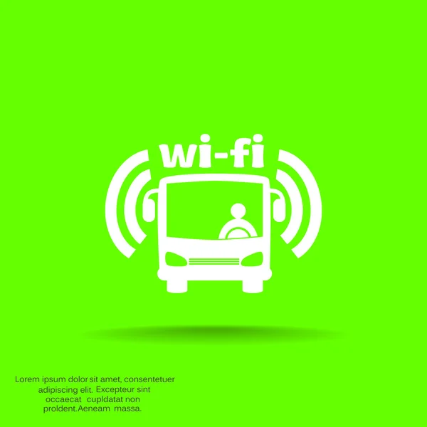 Wi-Fi i buss tecken — Stock vektor