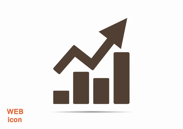 Gráfico ascendente icono web simple — Vector de stock