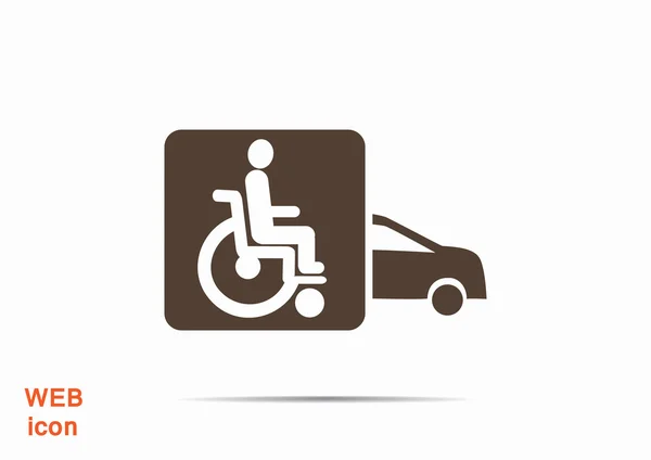 Disabili nell'icona dell'auto — Vettoriale Stock