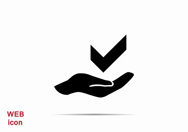 Tick symbol na ikonu ručičky web — Stockový vektor