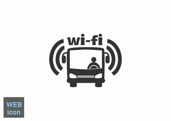 Wi-Fi ve znamení autobus — Stockový vektor