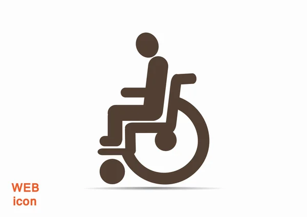 Disabled on wheelchair icon — Stock Vector