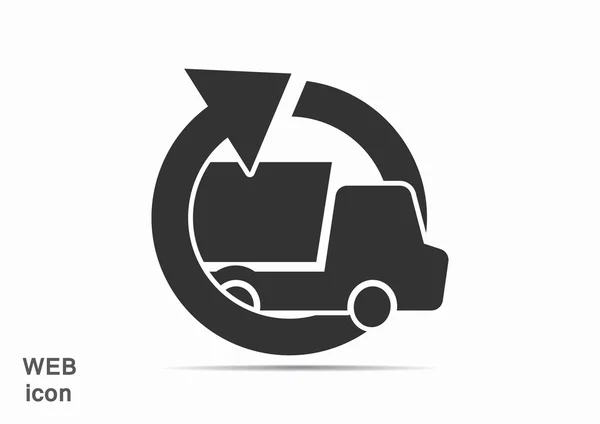 Simple truck with round arrow — Stock Vector