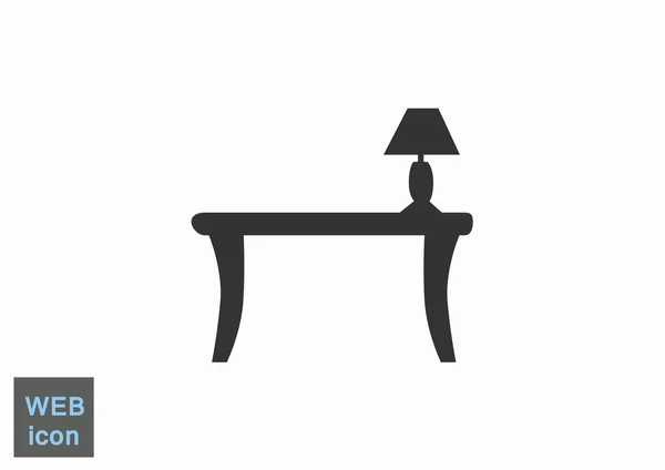 Table vintage avec lampe — Image vectorielle