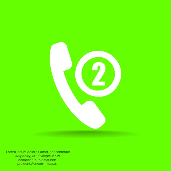 Tube téléphonique avec deux appels manquants — Image vectorielle