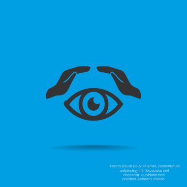 İnsan göz ve ellerini web simgesi