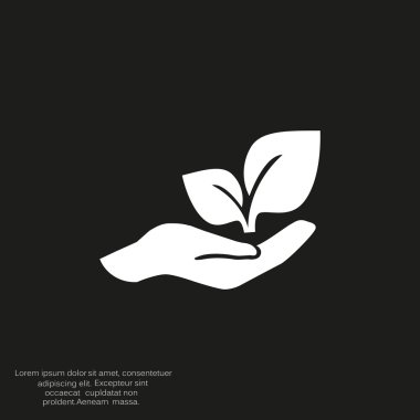 İnsan el simgesi yapraklarda