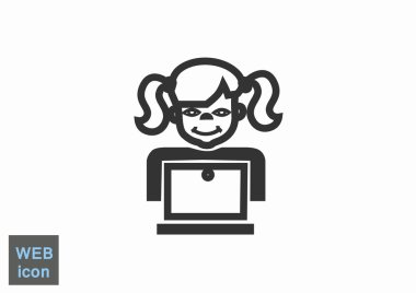 liseli kız ile laptop