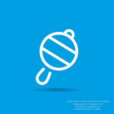 Icône de hochet de bébé simple, contour vector illustration