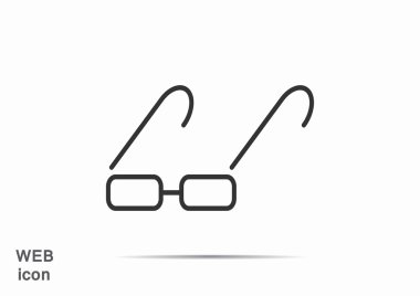 Basit dikdörtgen gözlük simgesi