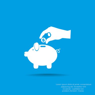 piggy banka para bırakarak el