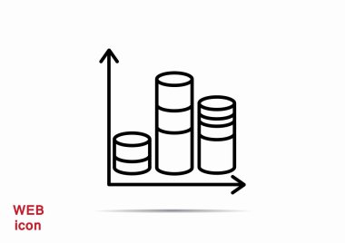 Sütunlar basit web simgesi ile grafik