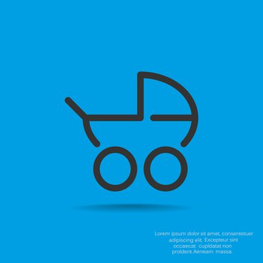 Basit bebek arabası anahat web simgesi