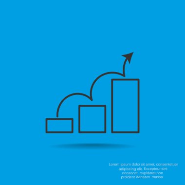 Grafik simgesi üzerinde Eğri ok