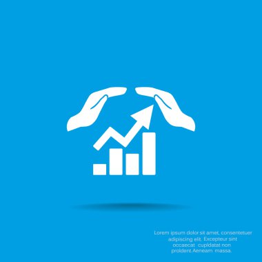 Eller simgesini içeren yükselen grafiği