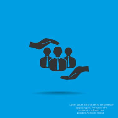 Grup insanlar ve eller simgesini