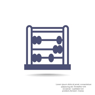 Abaküs hesaplama düz simgesi