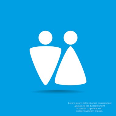 Cinsiyet işaretleri ile WC simgesi