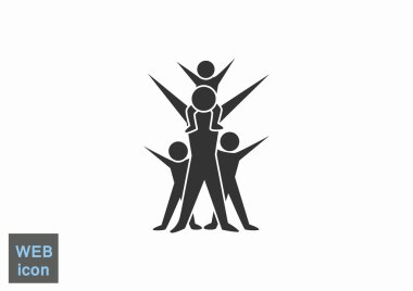 Mutlu aile kavramı web simgesi