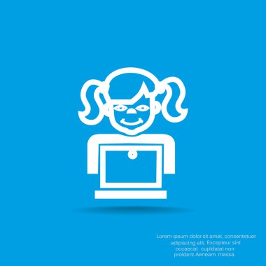 liseli kız ile laptop