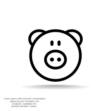 Domuz kafa basit web simgesi