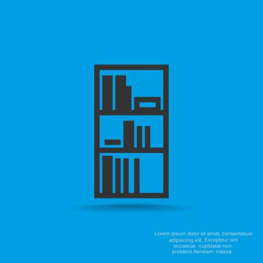 Kitaplık Düz Simgesi