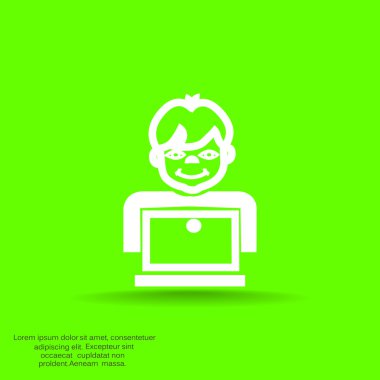 Öğrenci dizüstü bilgisayar simgesi
