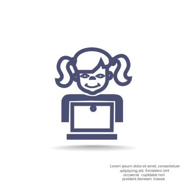 liseli kız ile laptop