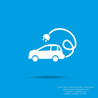 Elektrik araba basit web simgesi