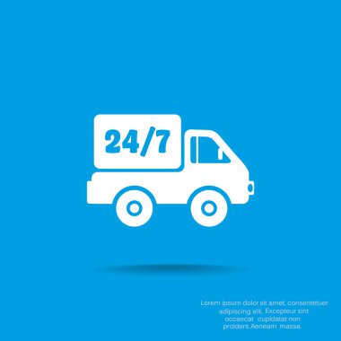 Sevkiyat teslimat kamyonu web simgesi