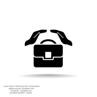 Evrak çantası ile eller web simgesi