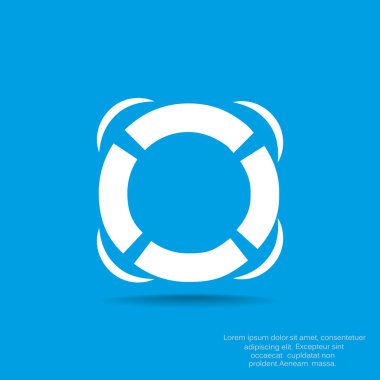 Lifebuoy düz simgesi