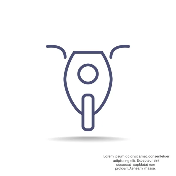 Motocykl prosty tkanina ikona — Wektor stockowy