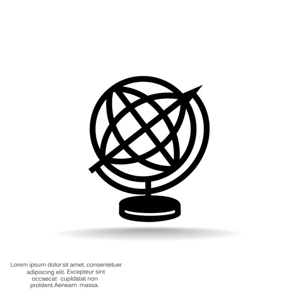 Globo simple icono web — Vector de stock