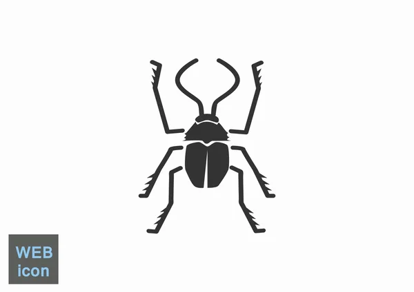 Bug symbol with outline beetle — Stock Vector