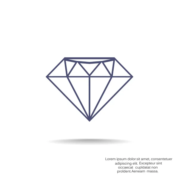 Diamant web pictogram — Stockvector