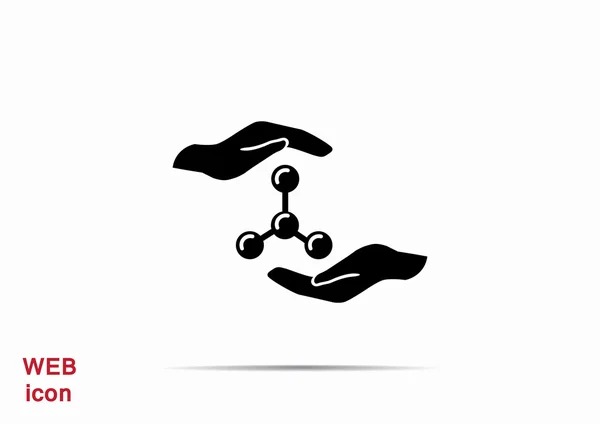 Compuesto molecular y manos — Vector de stock