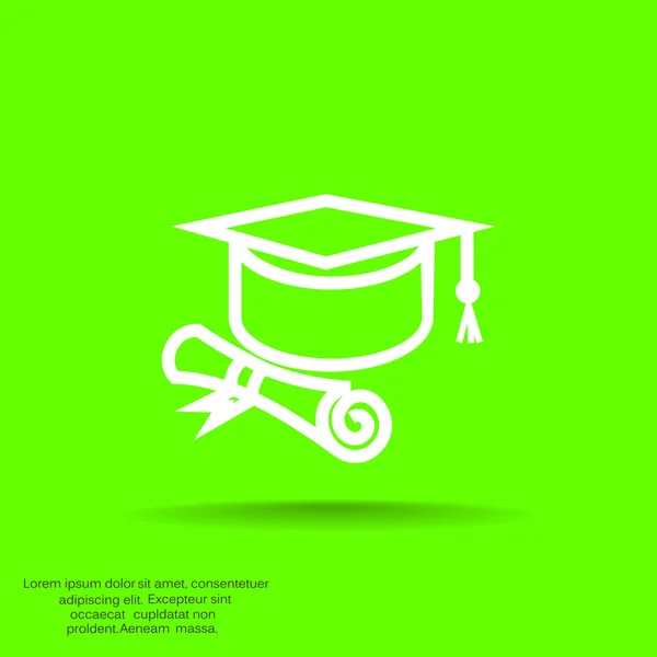 Icono de sombrero de graduación — Vector de stock