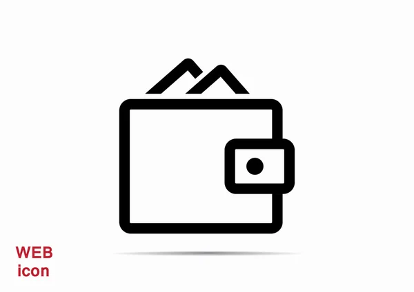 Monedero icono web — Vector de stock