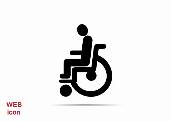 Handicapés sur icône fauteuil roulant — Image vectorielle