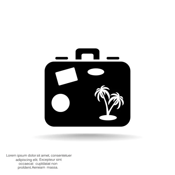 Turist resväska enkel spindelväv ikonen — Stock vektor