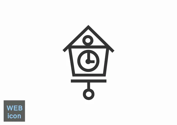 Icono del reloj de cuco — Vector de stock