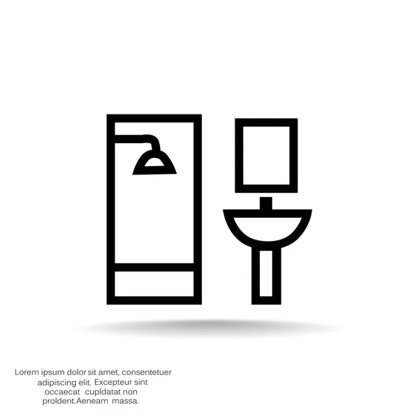 Ícone apartamento banheiro —  Vetores de Stock