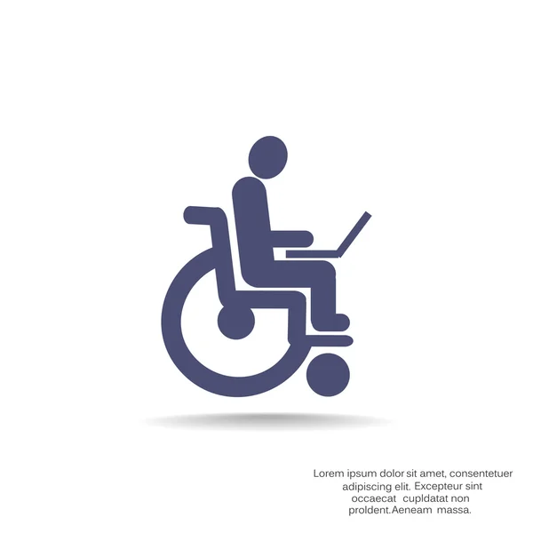 Disabled working in Internet — Stock Vector