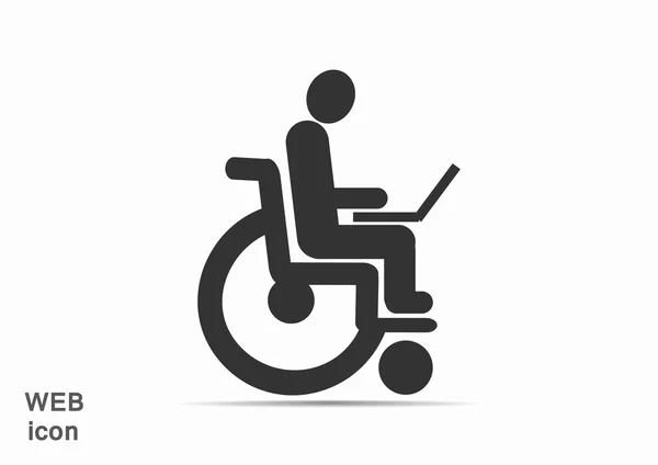 Disabled working in Internet — Stock Vector