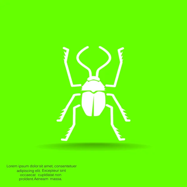 Bug symbol with outline beetle — Stock Vector